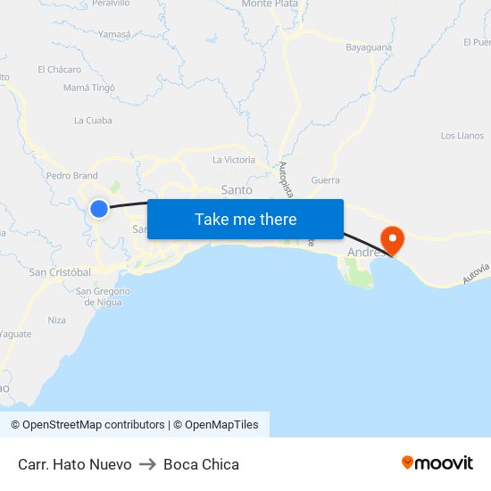 Carr. Hato Nuevo to Boca Chica map