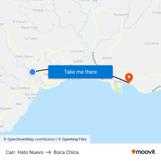 Carr. Hato Nuevo to Boca Chica map