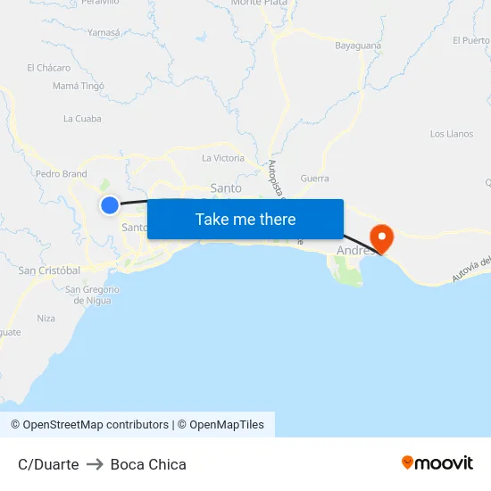 C/Duarte to Boca Chica map