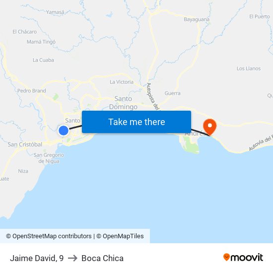 Jaime David, 9 to Boca Chica map