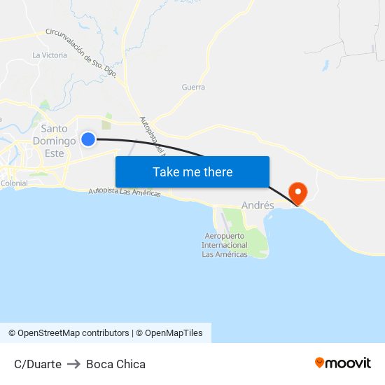 C/Duarte to Boca Chica map