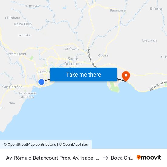 Av. Rómulo Betancourt Prox. Av. Isabel Aguiar to Boca Chica map
