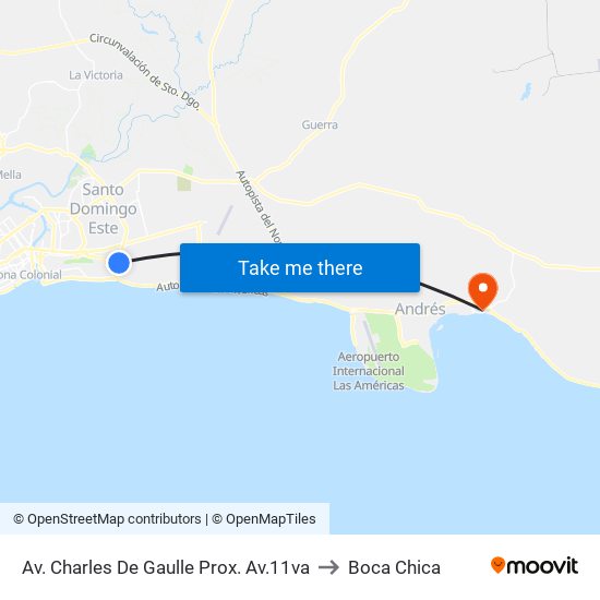 Av. Charles De Gaulle Prox. Av.11va to Boca Chica map