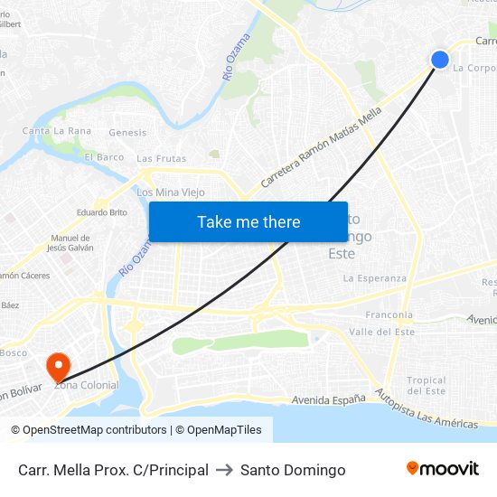 Carr. Mella Prox. C/Principal to Santo Domingo map