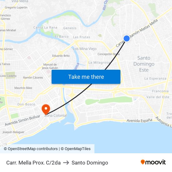 Carr. Mella Prox. C/2da to Santo Domingo map