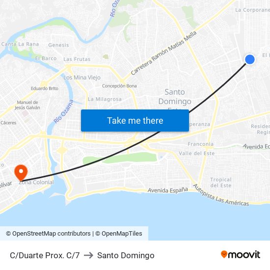 C/Duarte Prox. C/7 to Santo Domingo map