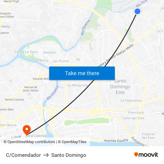 C/Comendador to Santo Domingo map