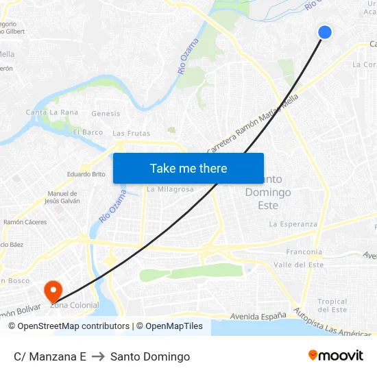C/ Manzana E to Santo Domingo map