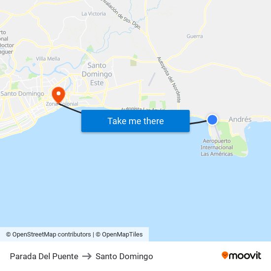 Parada Del Puente to Santo Domingo map