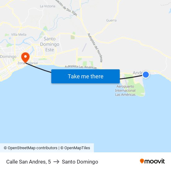 Calle San Andres, 5 to Santo Domingo map