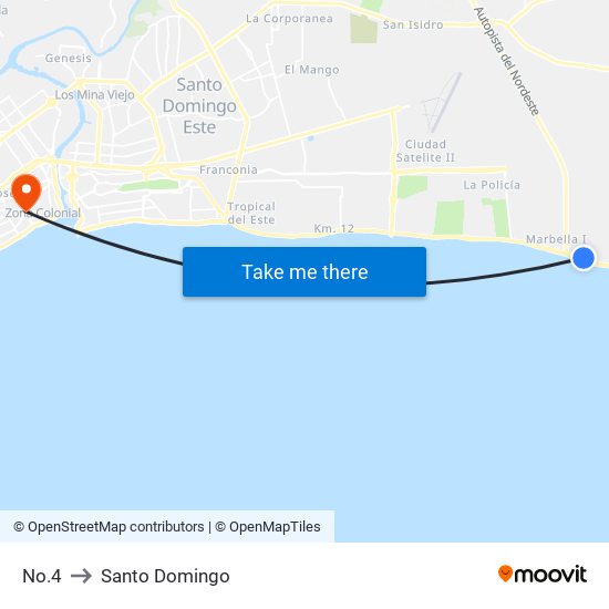 No.4 to Santo Domingo map