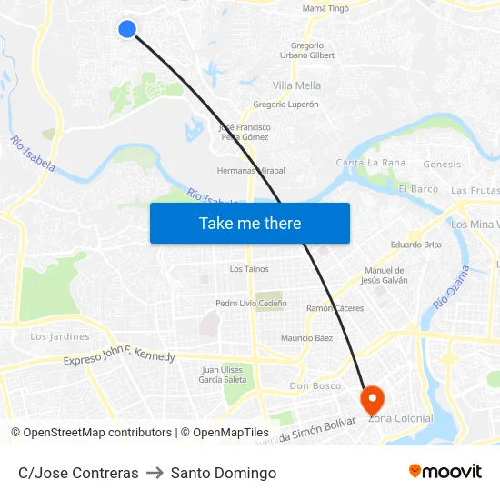 C/Jose Contreras to Santo Domingo map