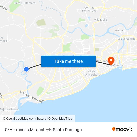 C/Hermanas Mirabal to Santo Domingo map