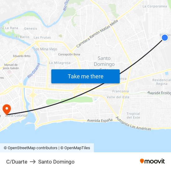 C/Duarte to Santo Domingo map
