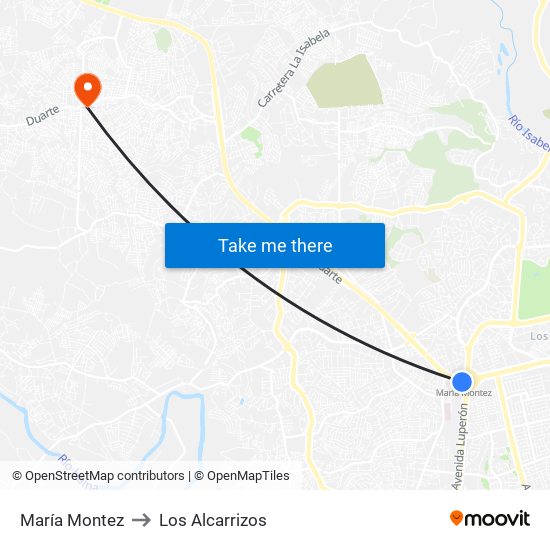 María Montez to Los Alcarrizos map
