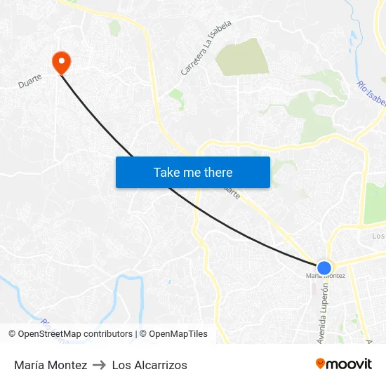 María Montez to Los Alcarrizos map