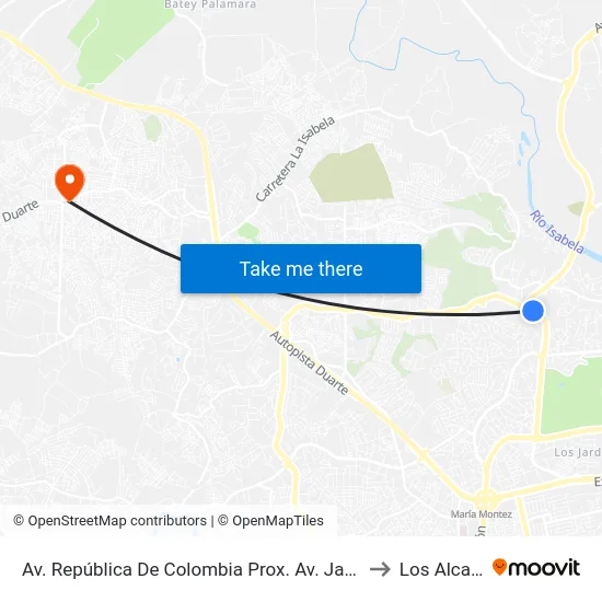 Av. República De Colombia Prox. Av. Jacobo Majluta Azar to Los Alcarrizos map
