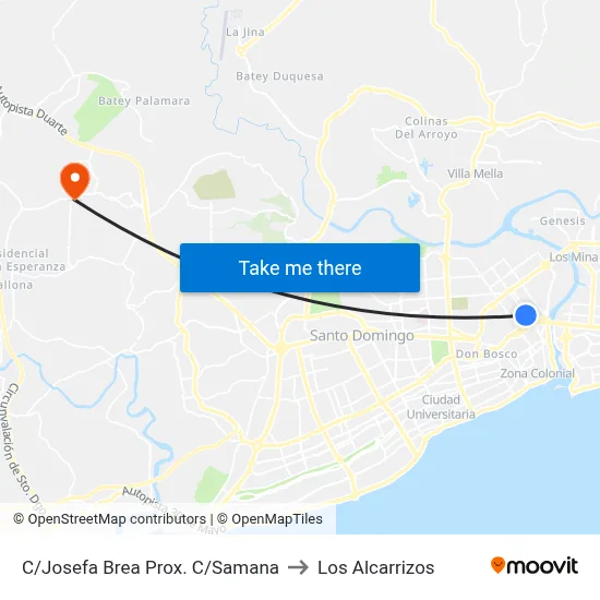 C/Josefa Brea Prox. C/Samana to Los Alcarrizos map