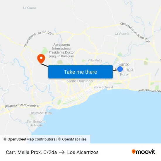 Carr. Mella Prox. C/2da to Los Alcarrizos map