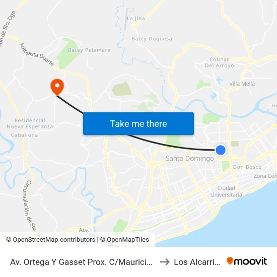 Av. Ortega Y Gasset Prox. C/Mauricio Baez to Los Alcarrizos map