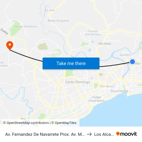 Av. Fernandez De Navarrete Prox. Av. Marcos Del Rosario to Los Alcarrizos map