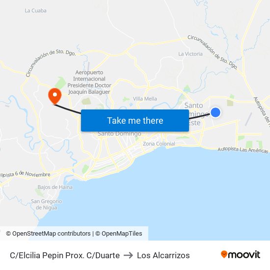 C/Elcilia Pepin Prox. C/Duarte to Los Alcarrizos map