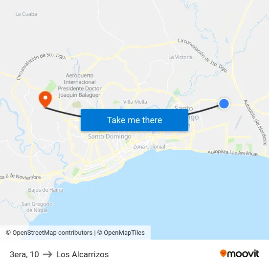 3era, 10 to Los Alcarrizos map