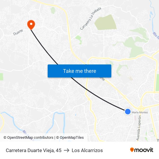 Carretera Duarte Vieja, 45 to Los Alcarrizos map