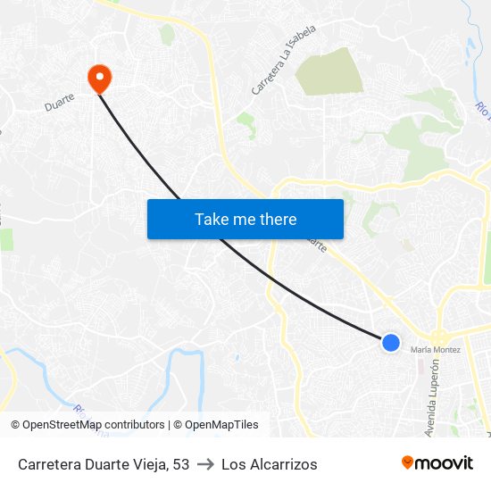 Carretera Duarte Vieja, 53 to Los Alcarrizos map