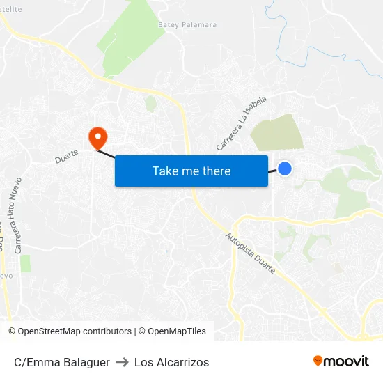 C/Emma Balaguer to Los Alcarrizos map