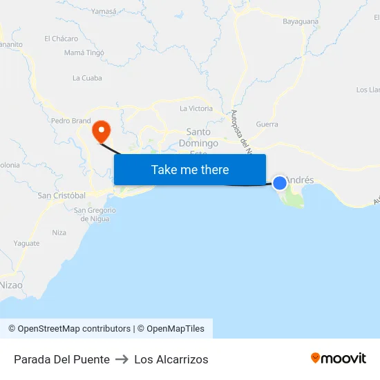 Parada Del Puente to Los Alcarrizos map