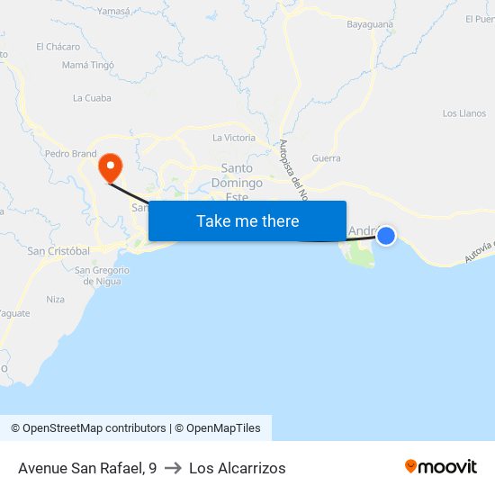 Avenue San Rafael, 9 to Los Alcarrizos map