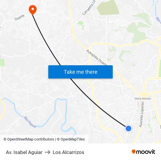 Av. Isabel Aguiar to Los Alcarrizos map