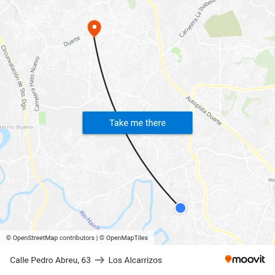 Calle Pedro Abreu, 63 to Los Alcarrizos map