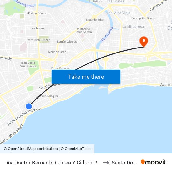 Av. Doctor Bernardo Correa Y Cidrón Prox. C/Lic. Rafael Augusto Sanchez to Santo Domingo Este map