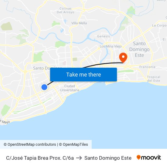 C/José Tapia Brea Prox. C/6a to Santo Domingo Este map