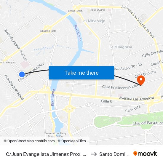 C/Juan Evangelista Jimenez Prox. C/Yolanda Guzman to Santo Domingo Este map
