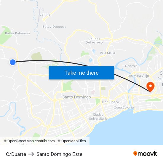 C/Duarte to Santo Domingo Este map