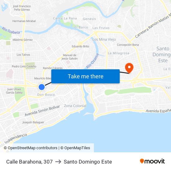 Calle Barahona, 307 to Santo Domingo Este map