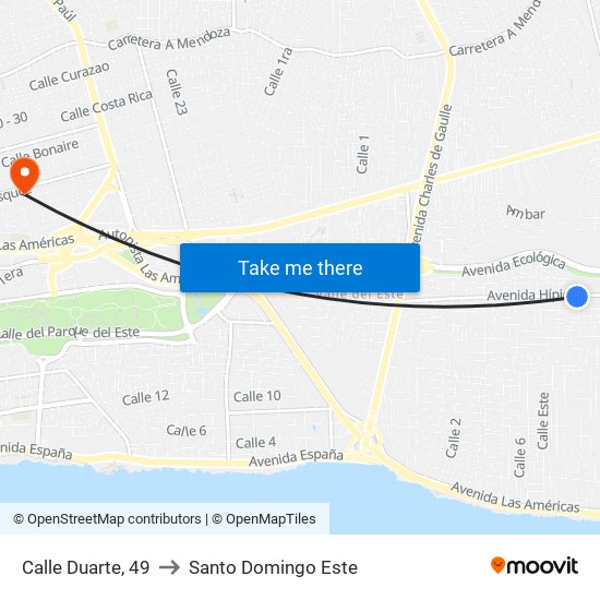 Calle Duarte, 49 to Santo Domingo Este map