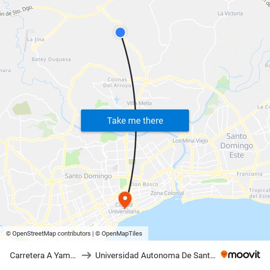 Carretera A Yamasa, 96 to Universidad Autonoma De Santo Domingo map