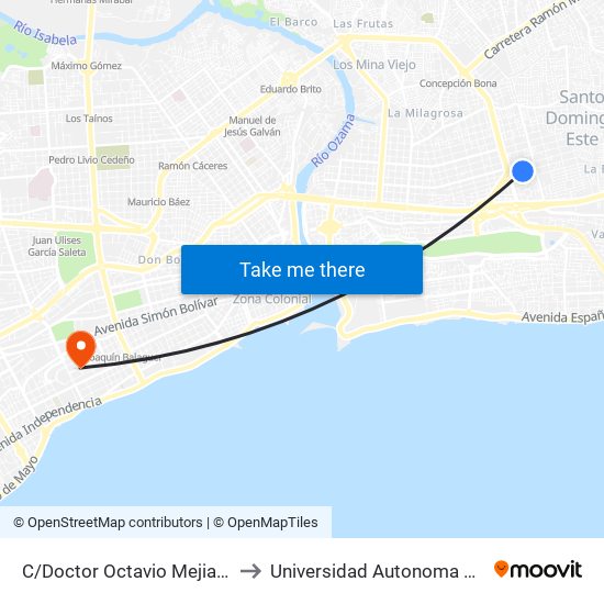 C/Doctor Octavio Mejia Ricart Prox. C/20 to Universidad Autonoma De Santo Domingo map