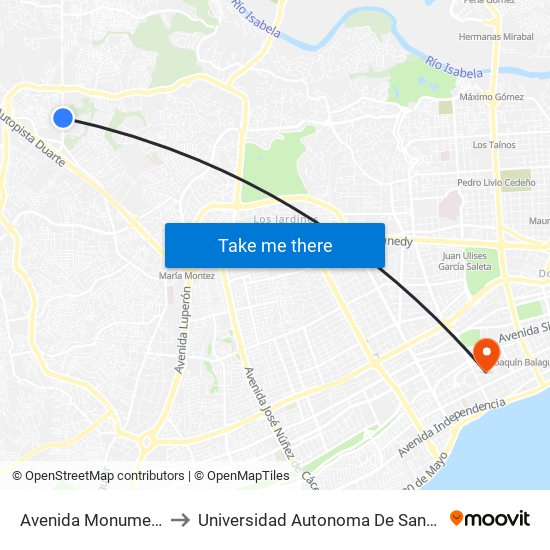 Avenida Monumental, 12 to Universidad Autonoma De Santo Domingo map