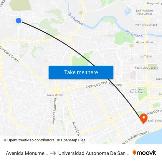 Avenida Monumental, 52 to Universidad Autonoma De Santo Domingo map