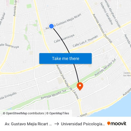 Av. Gustavo Mejía Ricart Prox. C/Winston Arnaud to Universidad Psicología Industrial Dominicana map