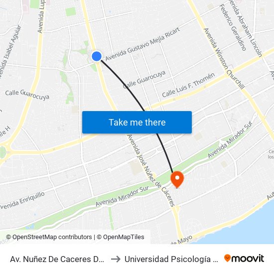 Av. Nuñez De Caceres Desp. C/Pablito Mirabal to Universidad Psicología Industrial Dominicana map