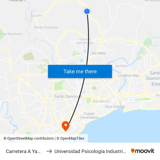 Carretera A Yamasa, 96 to Universidad Psicología Industrial Dominicana map