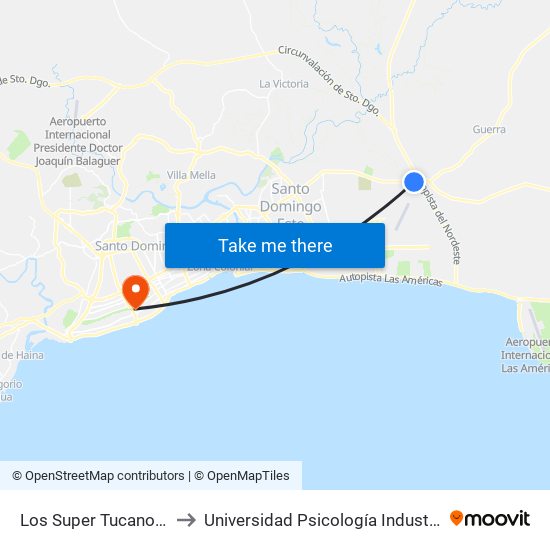 Los Super Tucanos - Control to Universidad Psicología Industrial Dominicana map