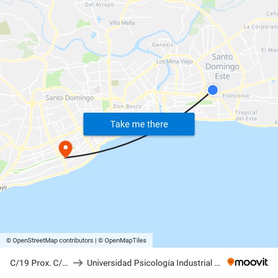 C/19 Prox. C/Roma to Universidad Psicología Industrial Dominicana map