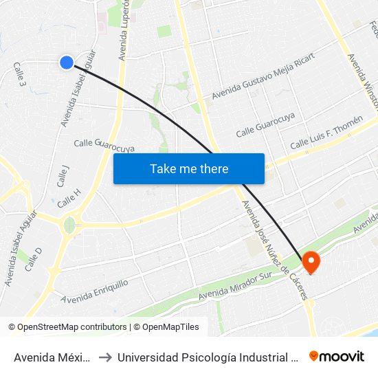 Avenida México, 63 to Universidad Psicología Industrial Dominicana map